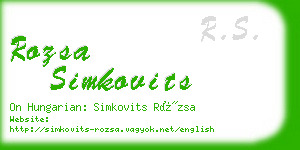 rozsa simkovits business card